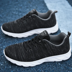 Breathable Tennis Running Walking Gym Shoes Grey Breathable Tennis Running Walking Gym Shoes Grey